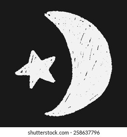 moon and star doodle drawing