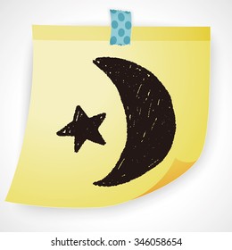 moon and star doodle drawing