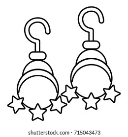 Moon and star earrings icon. Outline illustration of moon and star earrings vector icon for web design isolated on white background