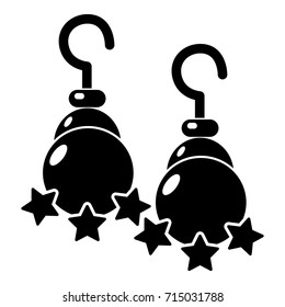 Moon star earrings icon . Simple illustration of moon star earrings vector icon for web design isolated on white background