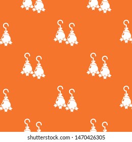 Moon star earrings pattern vector orange for any web design best