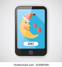 moon & star flat icon with long shadow,eps10