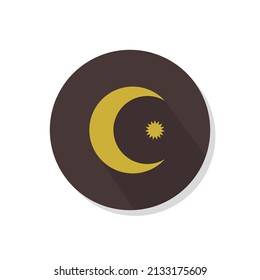 Moon and Star Flat Icon For Ramadhan or Islamic Project