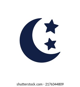 moon and star glyph icon design vector image