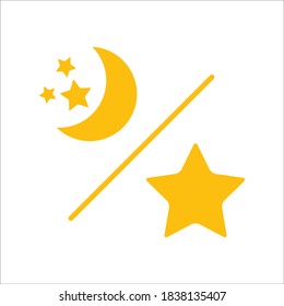 Moon And Star Icon Color Design Vector Template illustration