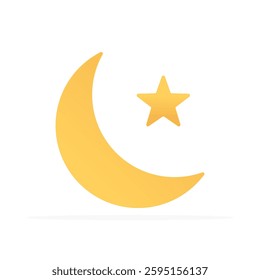 moon star icon, colored flat vector. modern and minimalist design