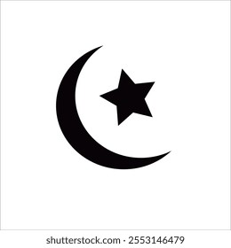 Moon and Star Icon Design Element