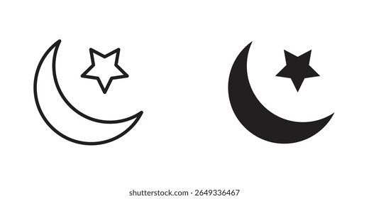 Moon and star icon Design Illustrations. editable web icons
