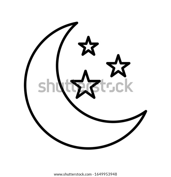 Moon and star icon design.\
Moon and star icon in trendy outline style design. Vector\
illustration.