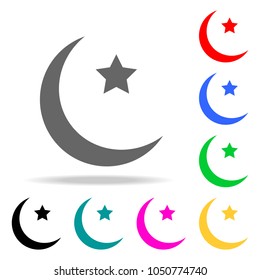 Moon and star icon. Elements of religion multi colored icons. Premium quality graphic design icon. Simple icon for websites, web design, mobile app, info graphics on white background