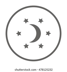 Moon star icon. Flat design.