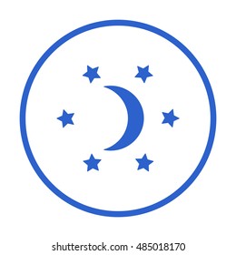 Moon star icon. Flat design.