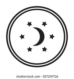 Moon star icon. Flat design.