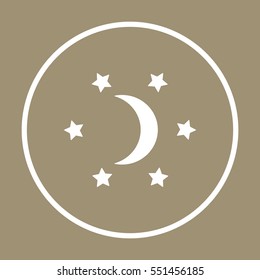 Moon star icon. Flat design.