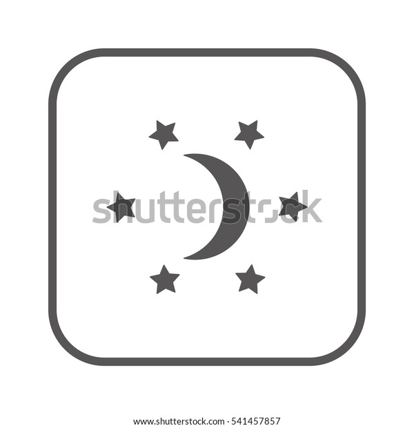 Moon star icon. Flat
design.
