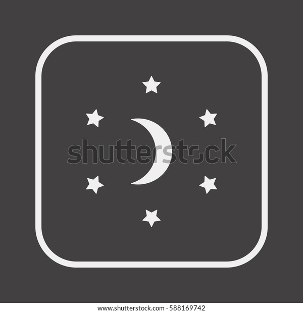 Moon star icon. Flat\
design.