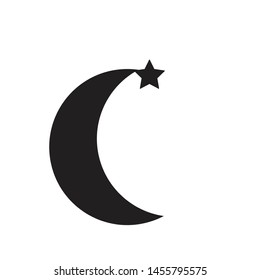 moon and star icon graphic design template vector