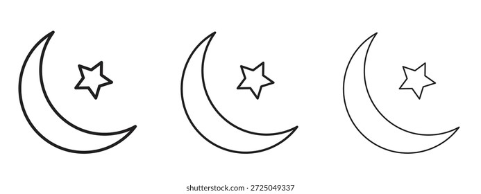 Mond- und Sternsymbol. Handgezeichnete Minimalismus Stil Vektorgrafik