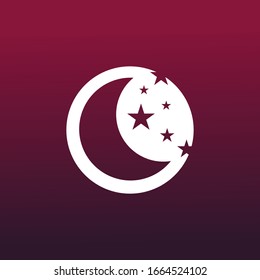 Icono de la luna y la estrella e ilustración