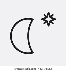 Moon and star icon illustration isolated vector sign symbol