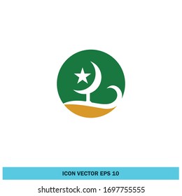 moon and star icon islam symbol design element vector eps 10
