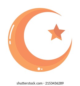 moon and star icon isolated