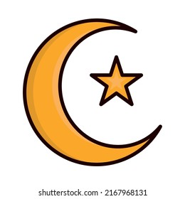 moon and star icon isolated