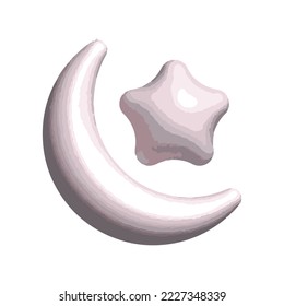 moon and star icon isolated