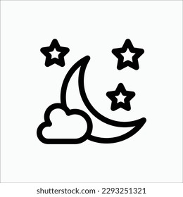 moon and star icon, isolated icon in light background, perfect for website, blog, logo, graphic design, social media, UI, mobile app