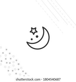 moon star icon isolated line icon for web and mobile