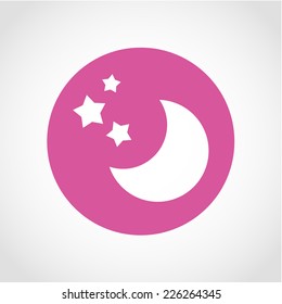 Moon star Icon Isolated on White Background