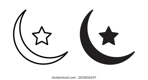 Moon and star icon Logo Design Vector Template Illustration