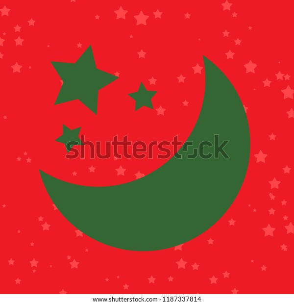 moon star icon.  night sky with stars and moon.\
vector illustration. Space landscape with silhouette crescent moon.\
Boy cleaning stars and\
moon.