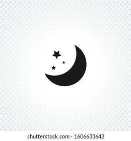 moon star icon on white background