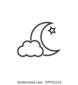 Moon star  icon  on white background. Vector illustration.