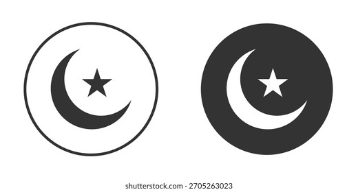 Moon and star icon. Perfect for web and app interfaces, presentations, infographics