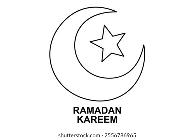 Moon and star icon. ramadan icon symbol vector illustration
