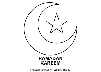 Moon and star icon. ramadan icon symbol vector illustration
