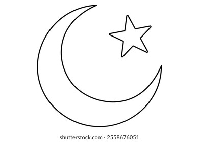 Moon and star icon. ramadan icon symbol vector illustration
