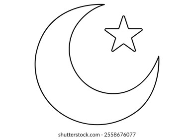 Moon and star icon. ramadan icon symbol vector illustration
