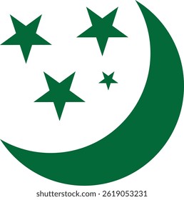 Moon and star icon representing night, dreams, and celestial beauty, designed in a clean and elegant style for weather, astronomy, or nighttime-related applications.