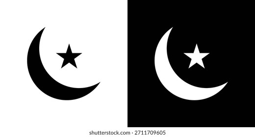 Mond- und Sternensymbol Set Sammlung. Vektorgrafik.
