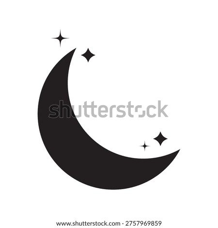 Moon and Star Icon Set, Flat, Glyph and Outline Crescent Lunar Symbols Vector Collection for Ramadan, Night, Islamic and Celestial Design.