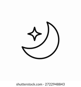 Vector de signo de icono de luna y estrella