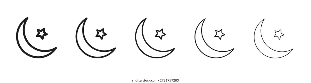 Mond- und Sternsymbol. Einfaches Gliederungsformat. Grafikelemente.
