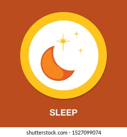 moon star icon. Moon and stars, yellow sleep icon. Vector illustration