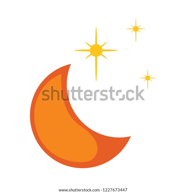 moon star icon. Moon and stars, yellow sleep\
icon. Vector illustration