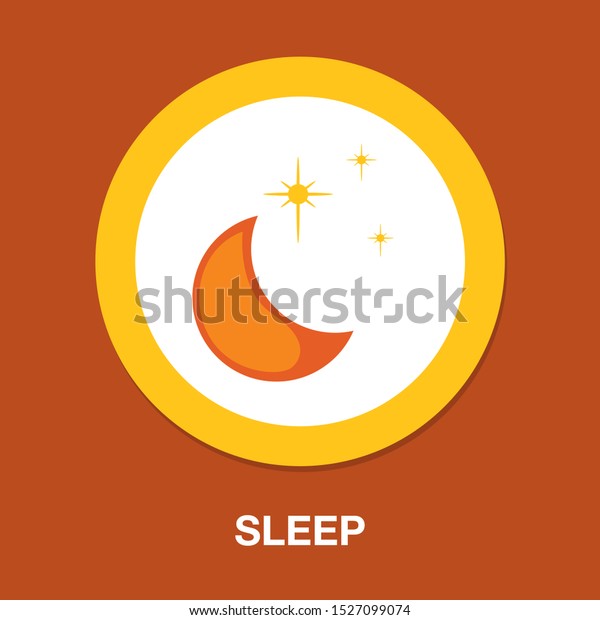 moon star icon. Moon and stars, yellow sleep
icon. Vector illustration