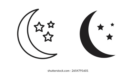 Moon and star icon symbol concept. Icons for web and mobile.