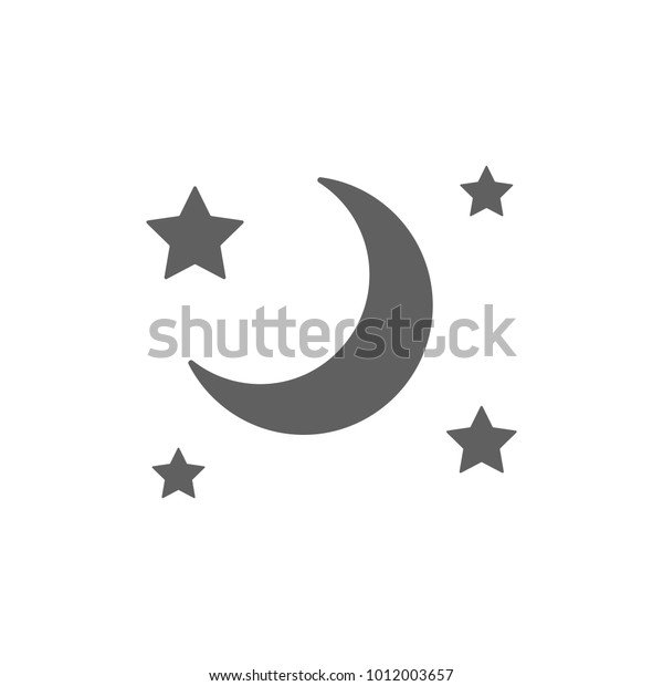 Moon with star icon in trendy flat\
style isolated on white background. Symbol for your web site\
design, logo, app, UI. Vector illustration,\
EPS